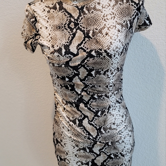 Mini Snake Print Dress Shirt Sleeve Dress(M) - Picture 17 of 17